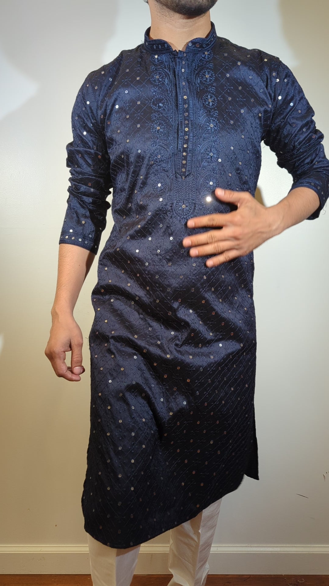 Navy Blue Fancy Kurta