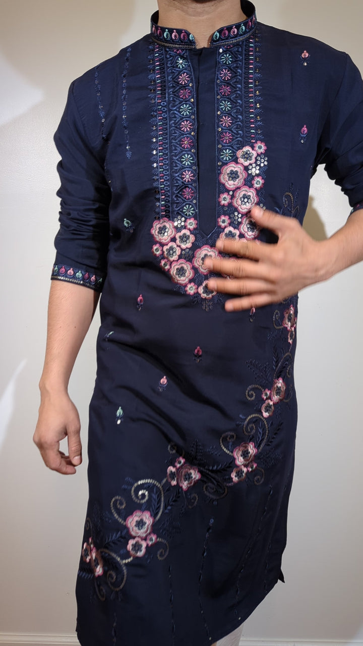 Navy Blue Designer Kurta
