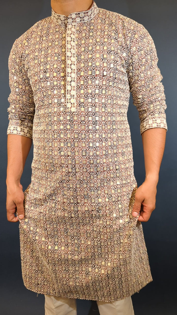 Black Brown Fancy Kurta