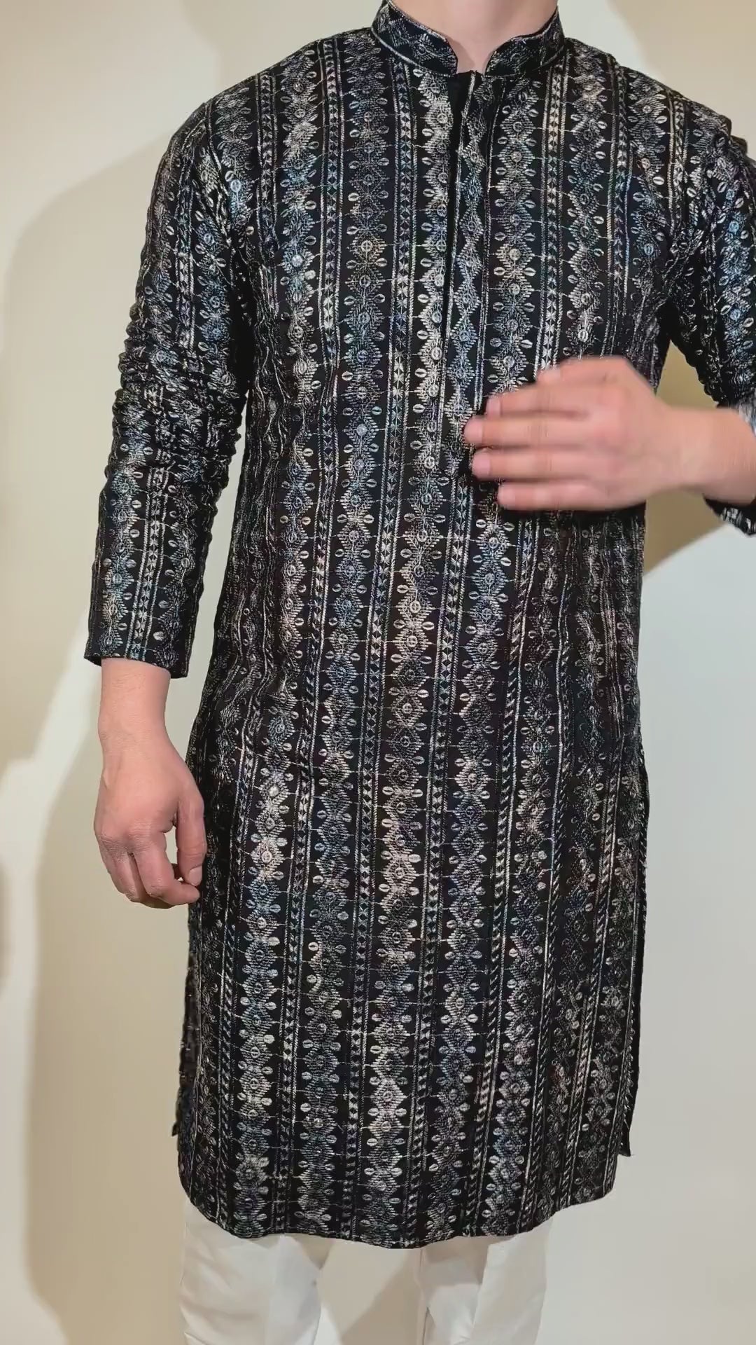 Black Multicolor Kurta