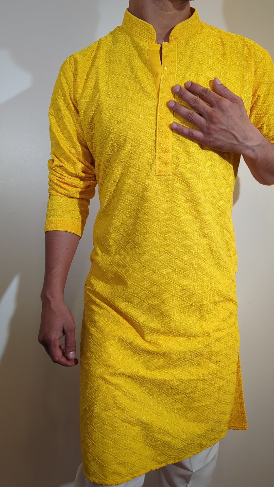 Yellow Chikankari Kurta