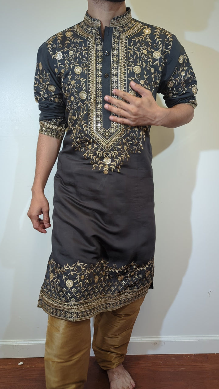 Dark Grey Designer Kurta