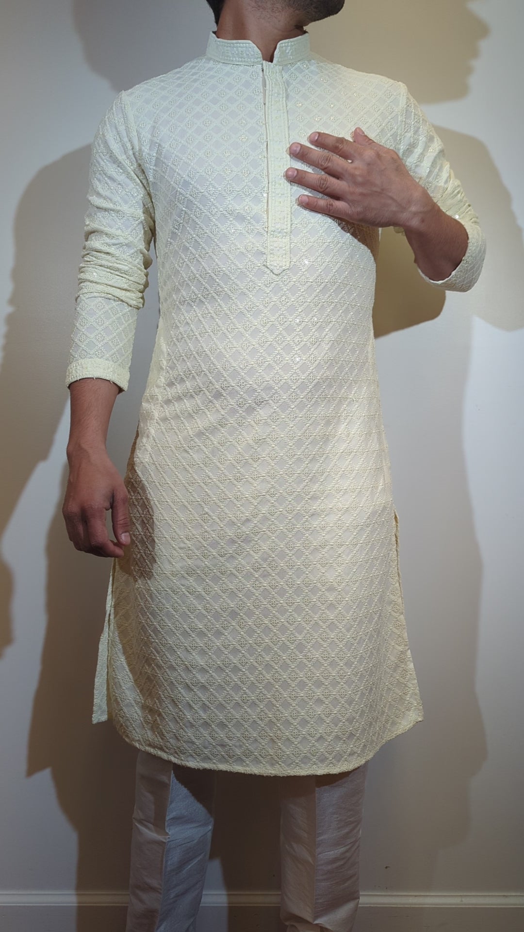 Cream Chikankari Kurta