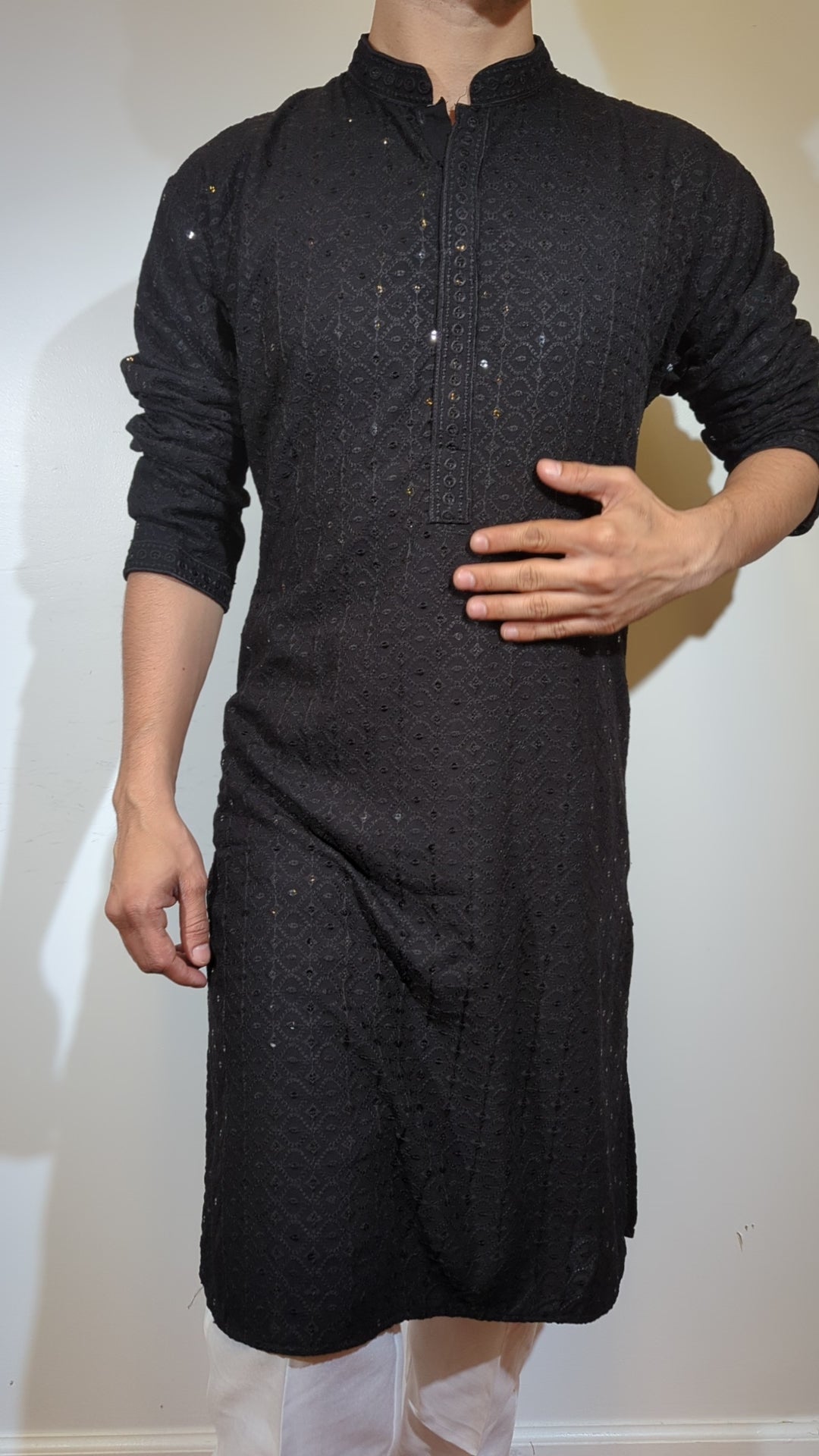 Black Chikan Kurta