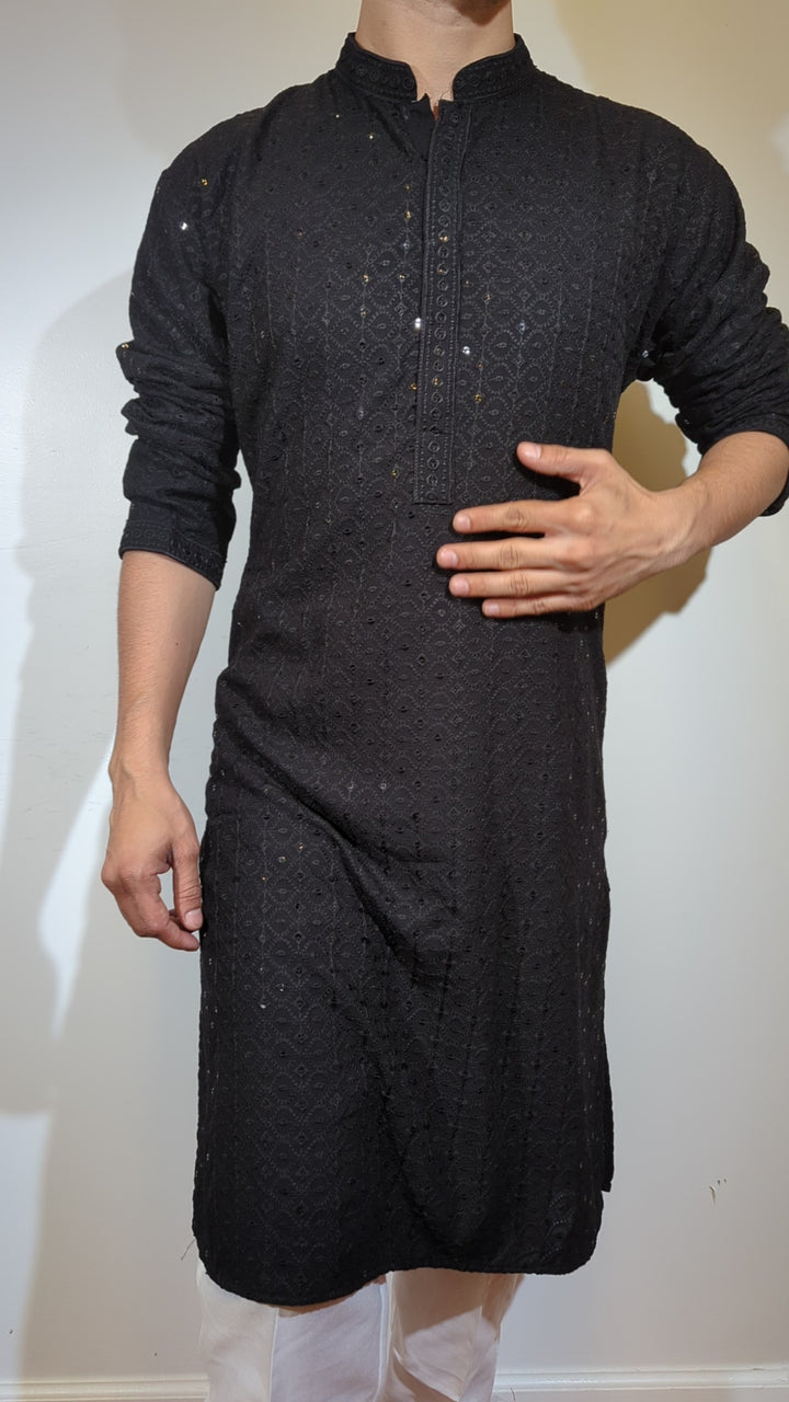 Black Chikan Kurta