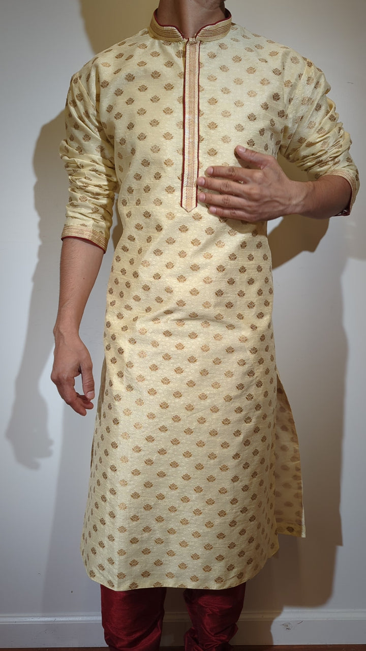 Light Golden Fancy Kurta