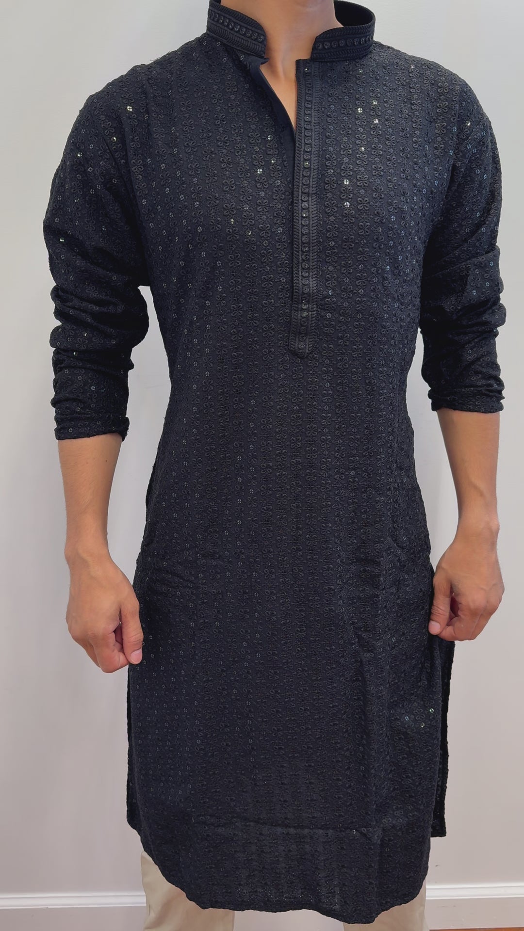 Black Kurta Straights Pattern