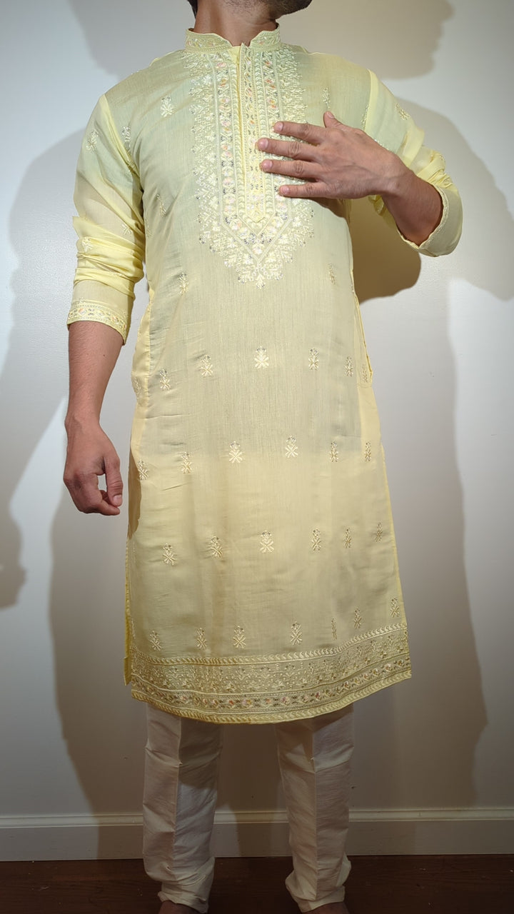 Light Yellow Fancy Kurta