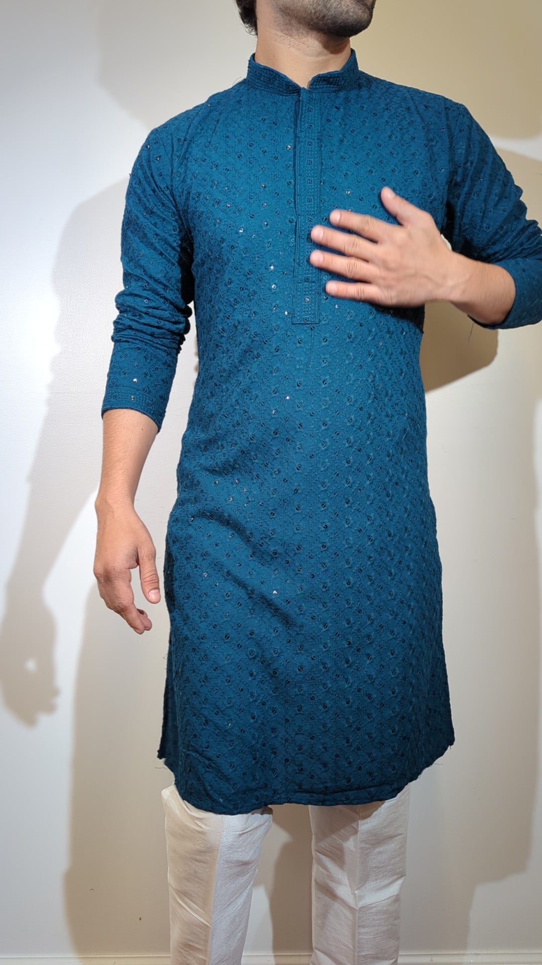 Dark Teal Blue Kurta