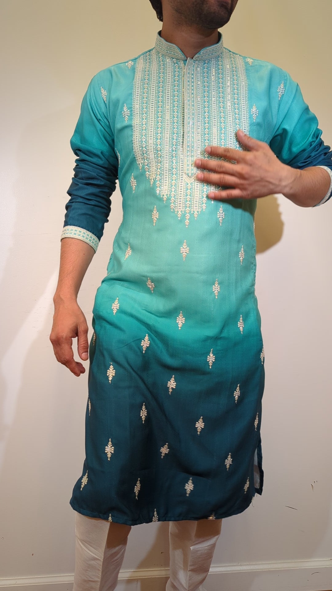 Dark Blue Shades Fancy Kurta