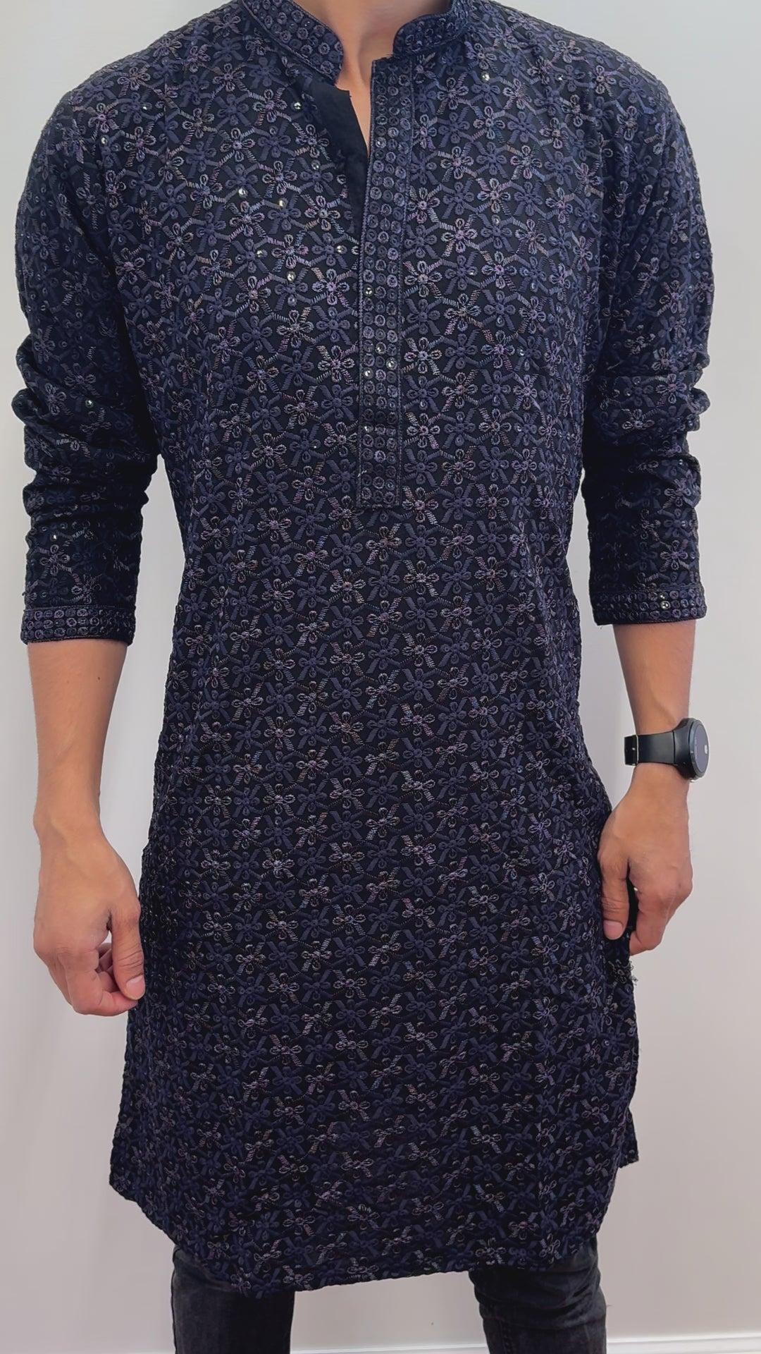 Black Designer Kurta Pajama