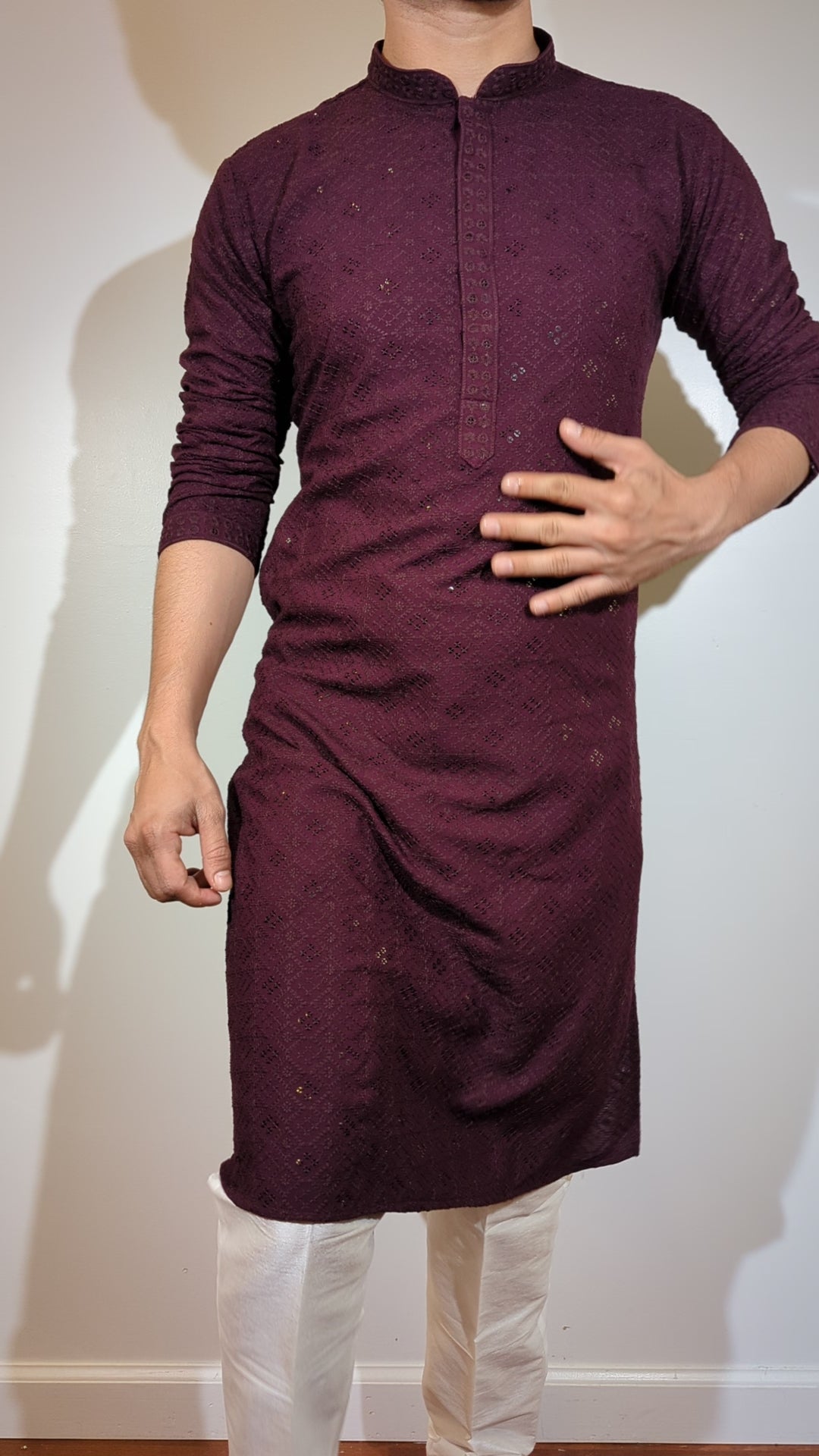 Dark Purple Chikan Kurta