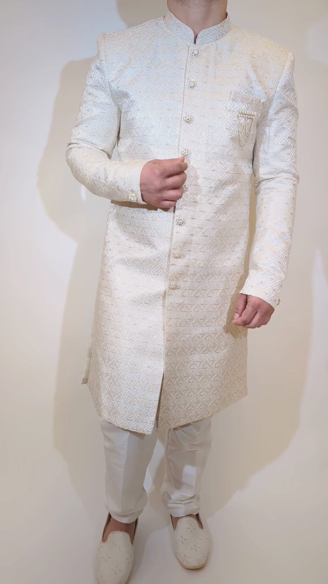 Cream Sherwani