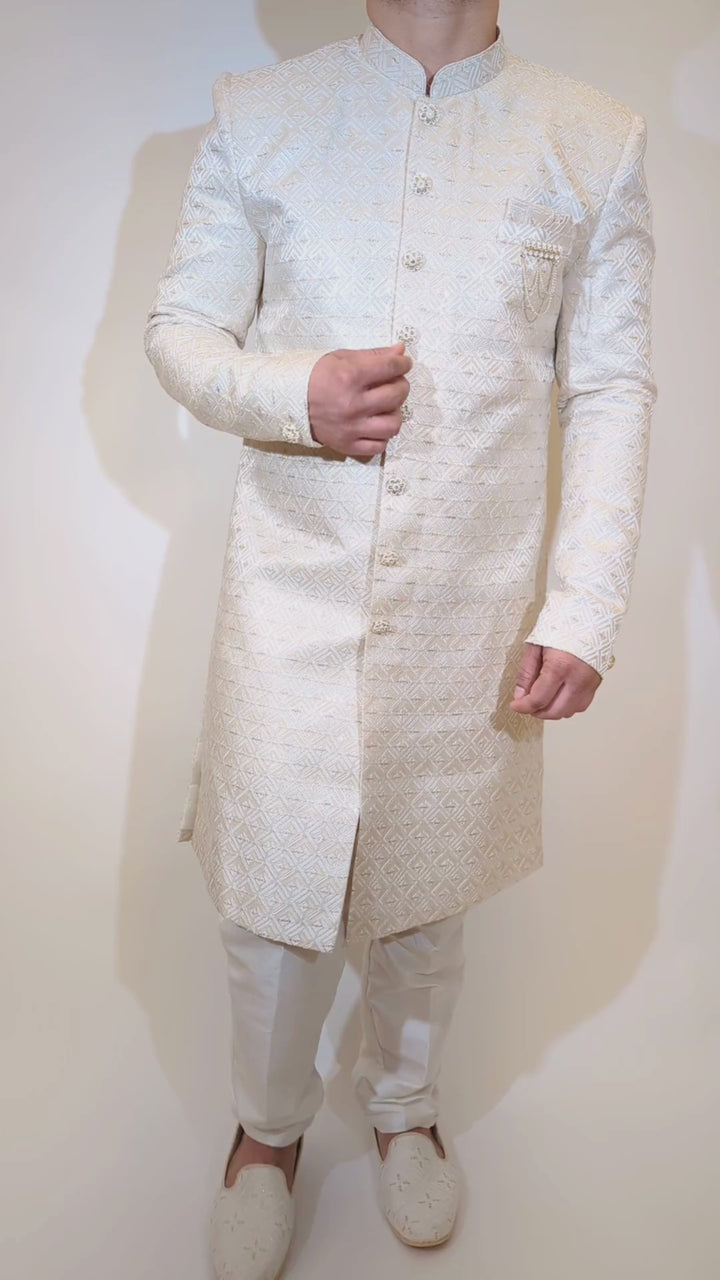 Cream Sherwani