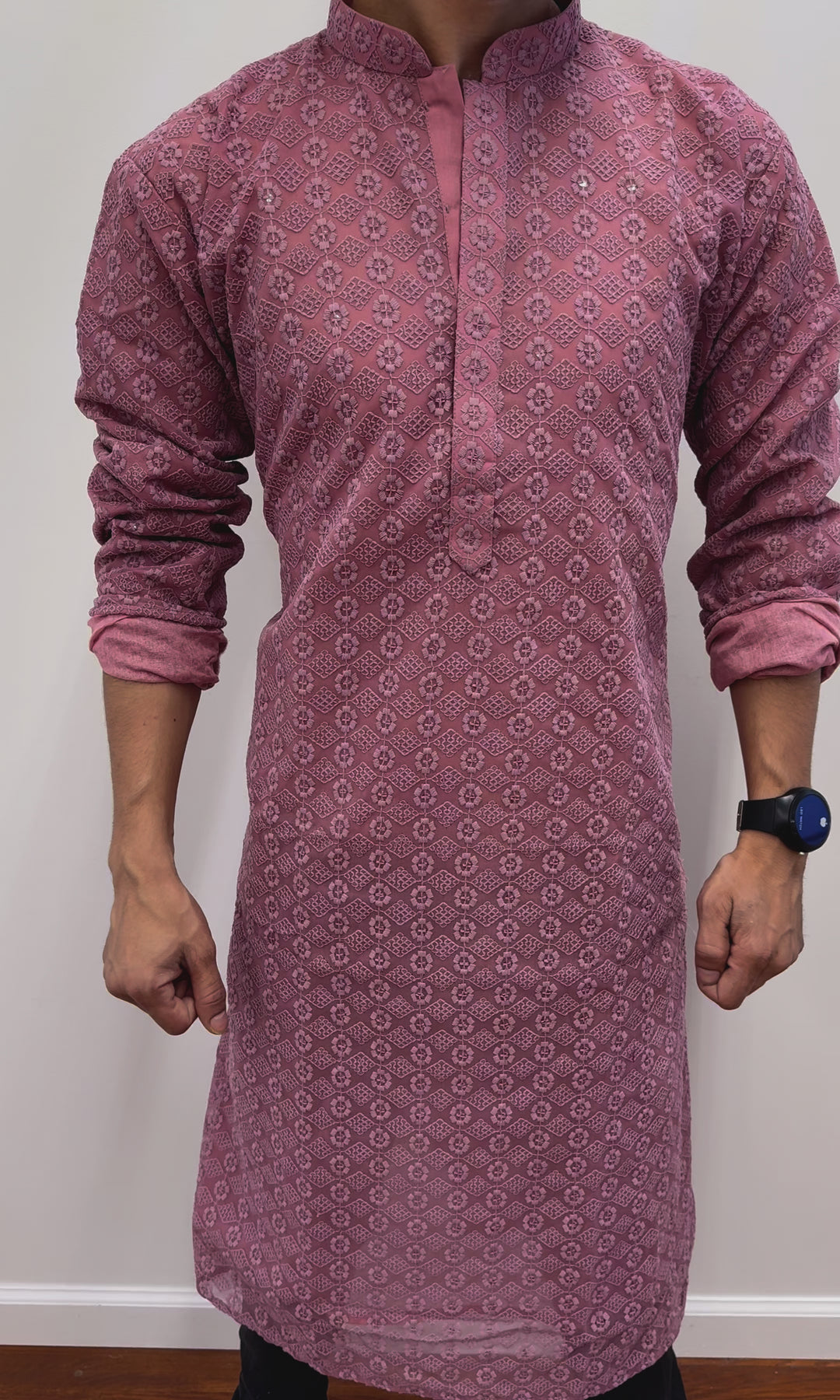 Pink Kurta Pajama Circles Pattern