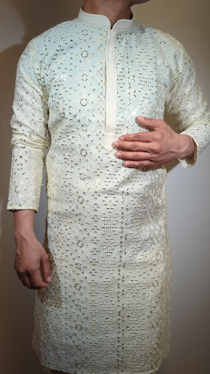 Cream Designer Kurta