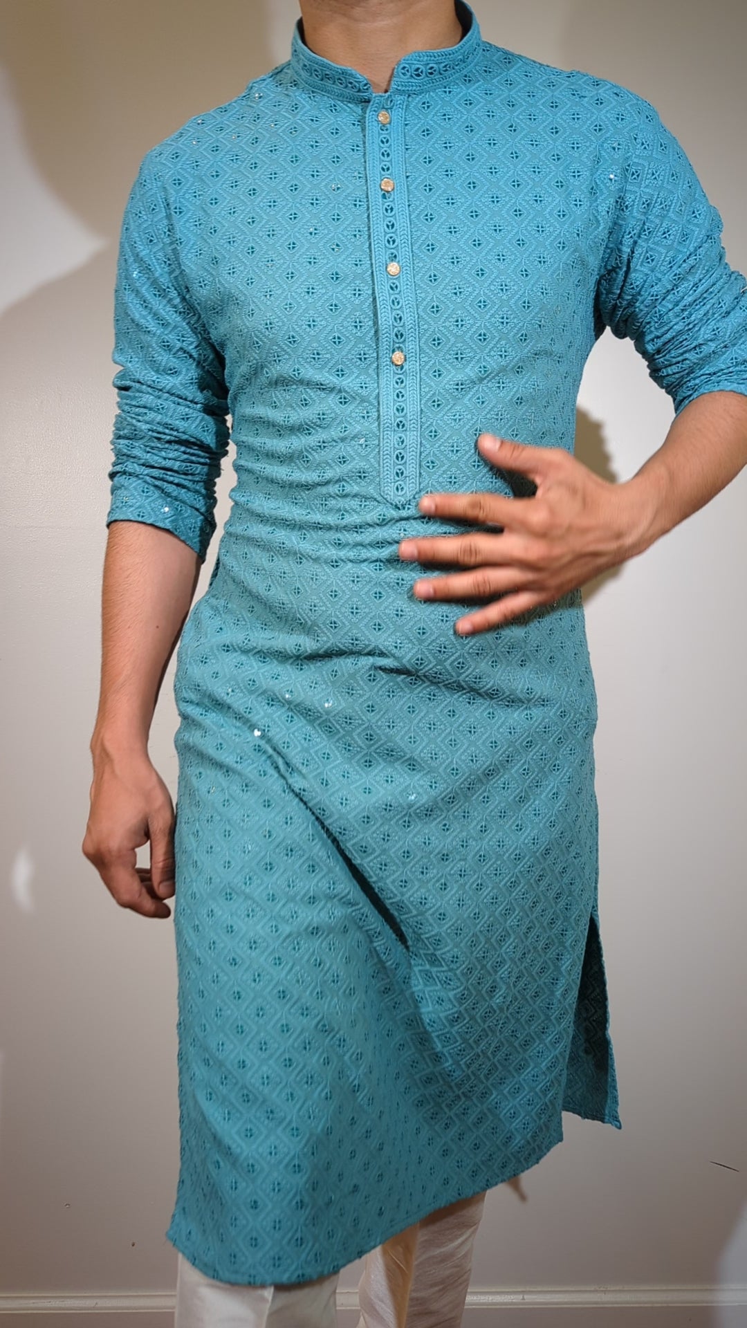 Blush Green Chikan Kurta