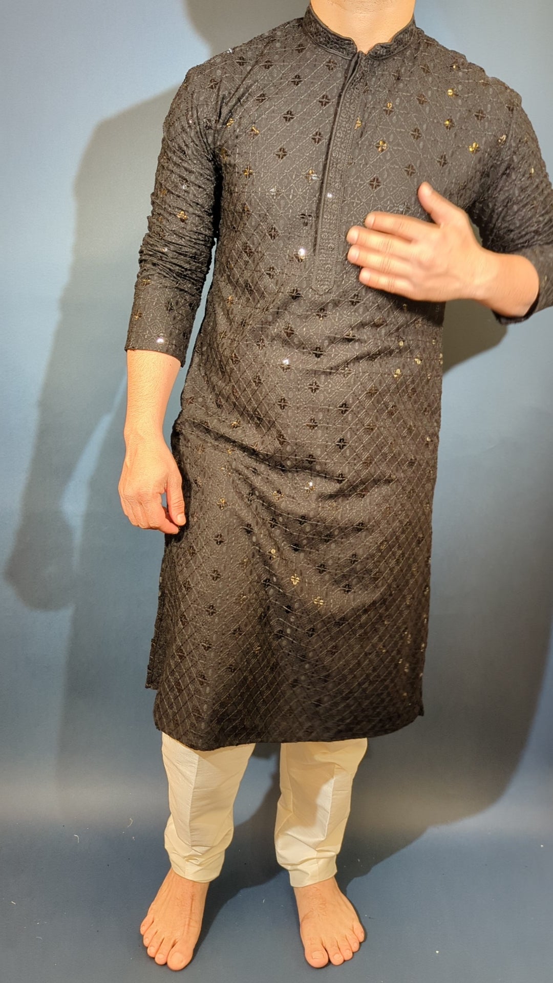 Black Sequin kurta