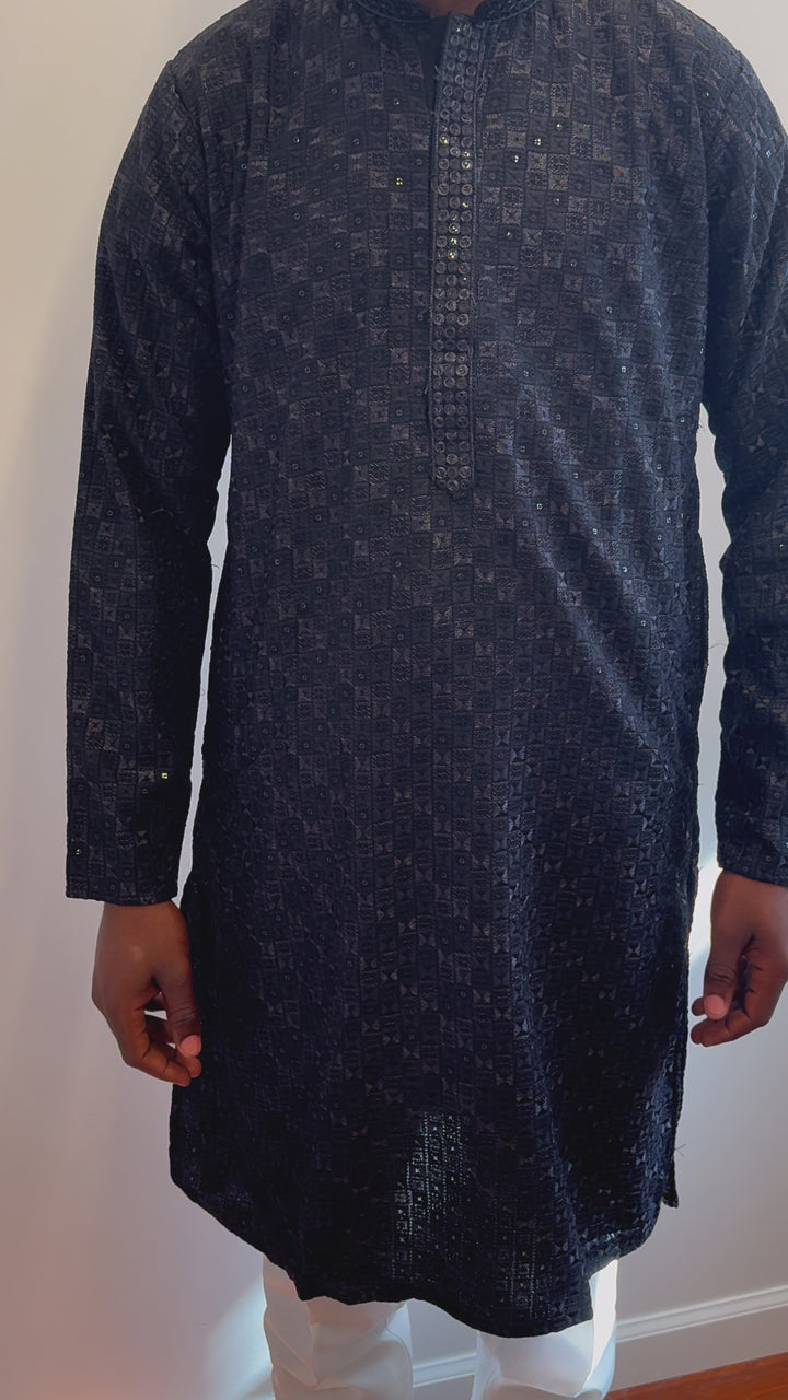 Black Chikan Kurta