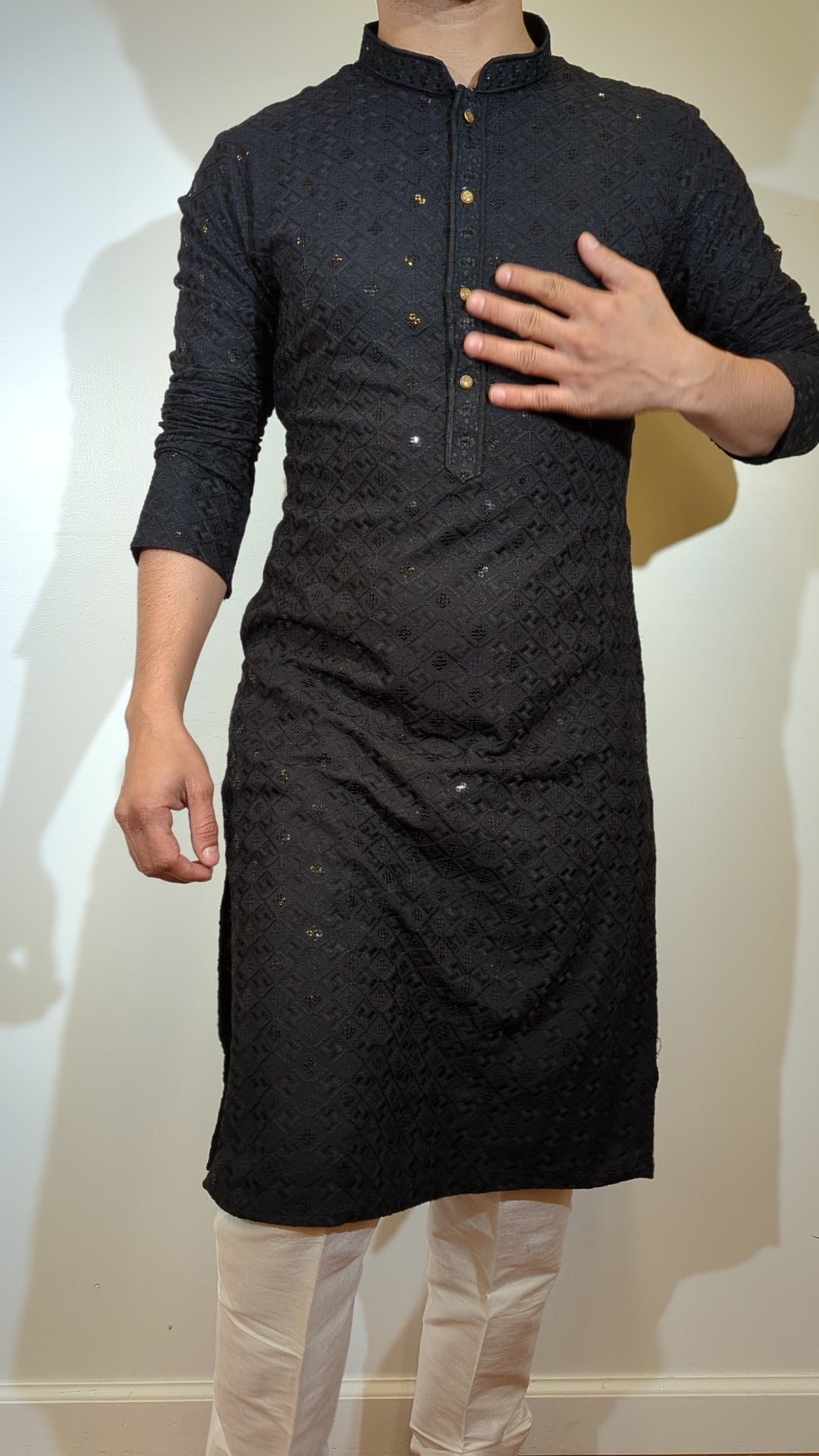 Black Chikankari Kurta