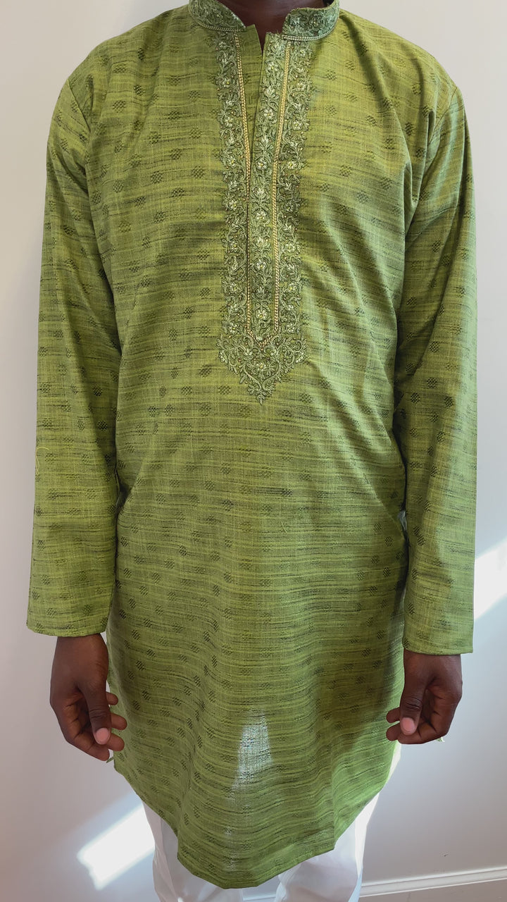 Olive Fancy Kurta