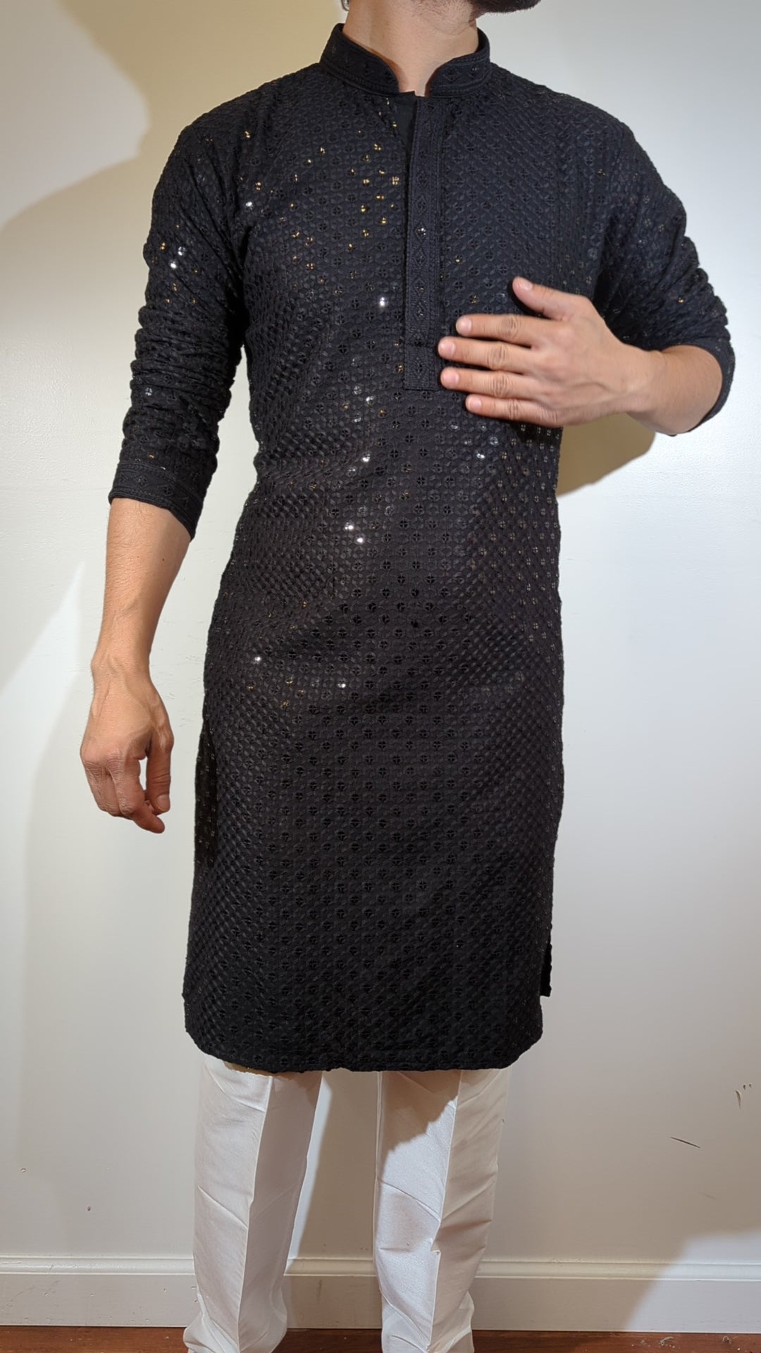 Black Chikankari Kurta