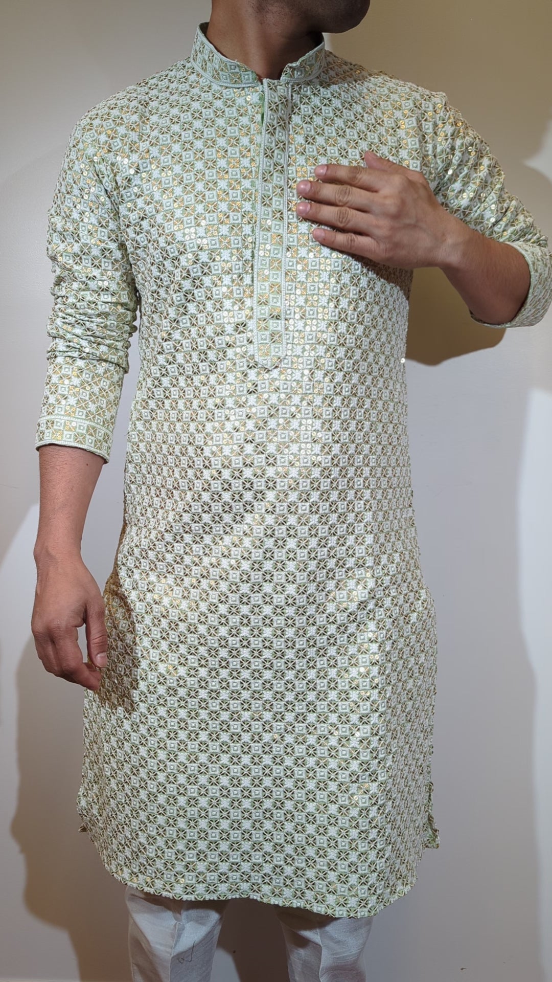 Mint Green Chikan Kurta