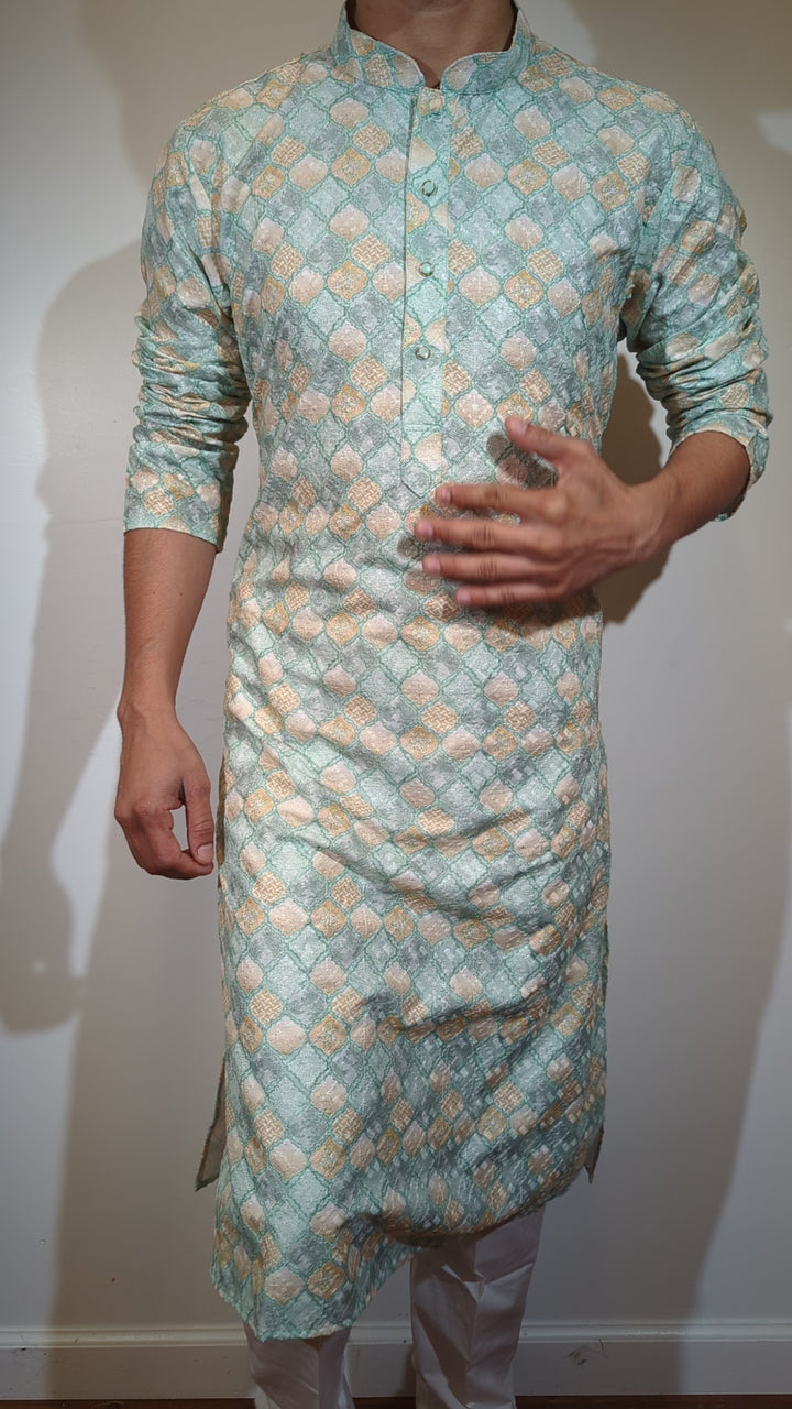 Light Seafoam Fancy Kurta