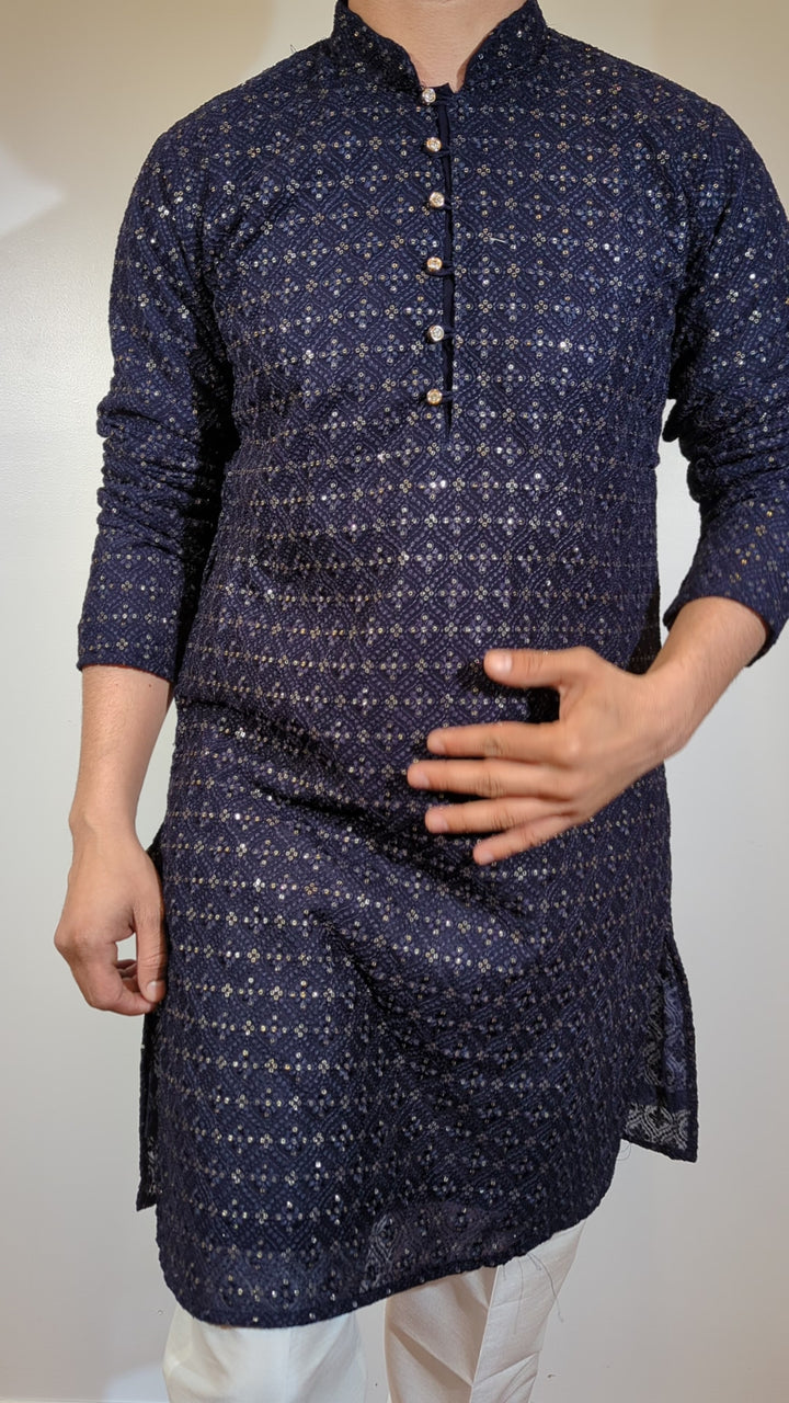 Navy Blue Fancy Kurta