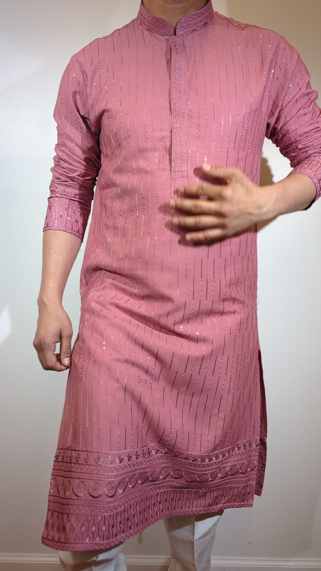 Peachy Pink Fancy Kurta