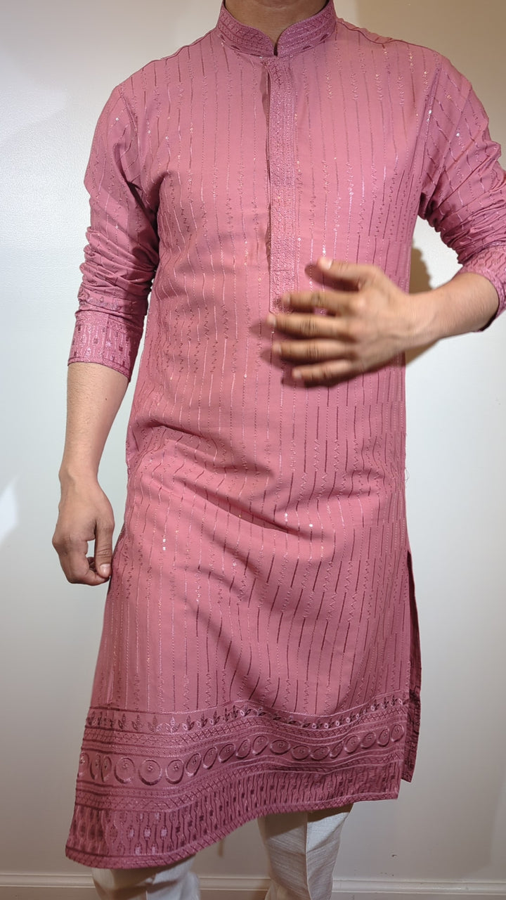 Peachy Pink Fancy Kurta