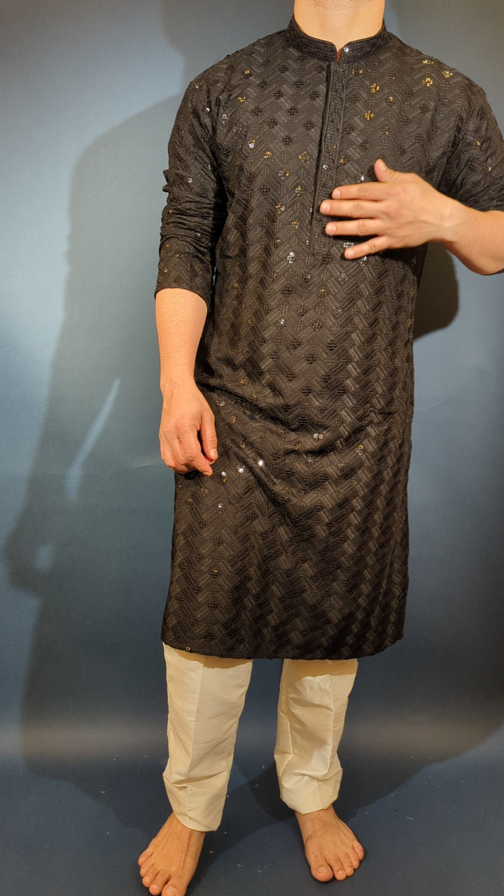 Black Sequin kurta