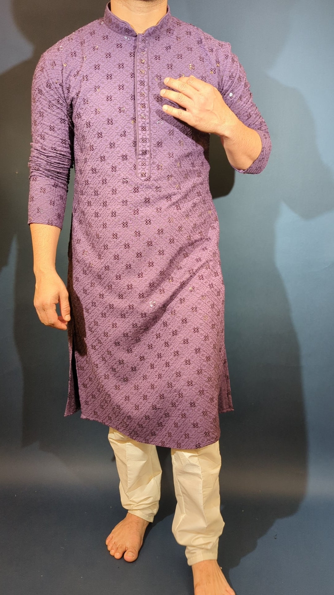 Purple Sequin kurta