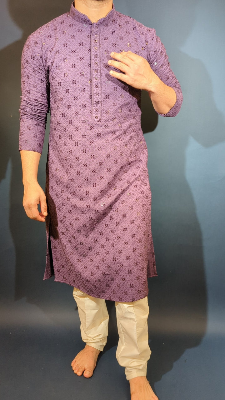 Purple Sequin kurta
