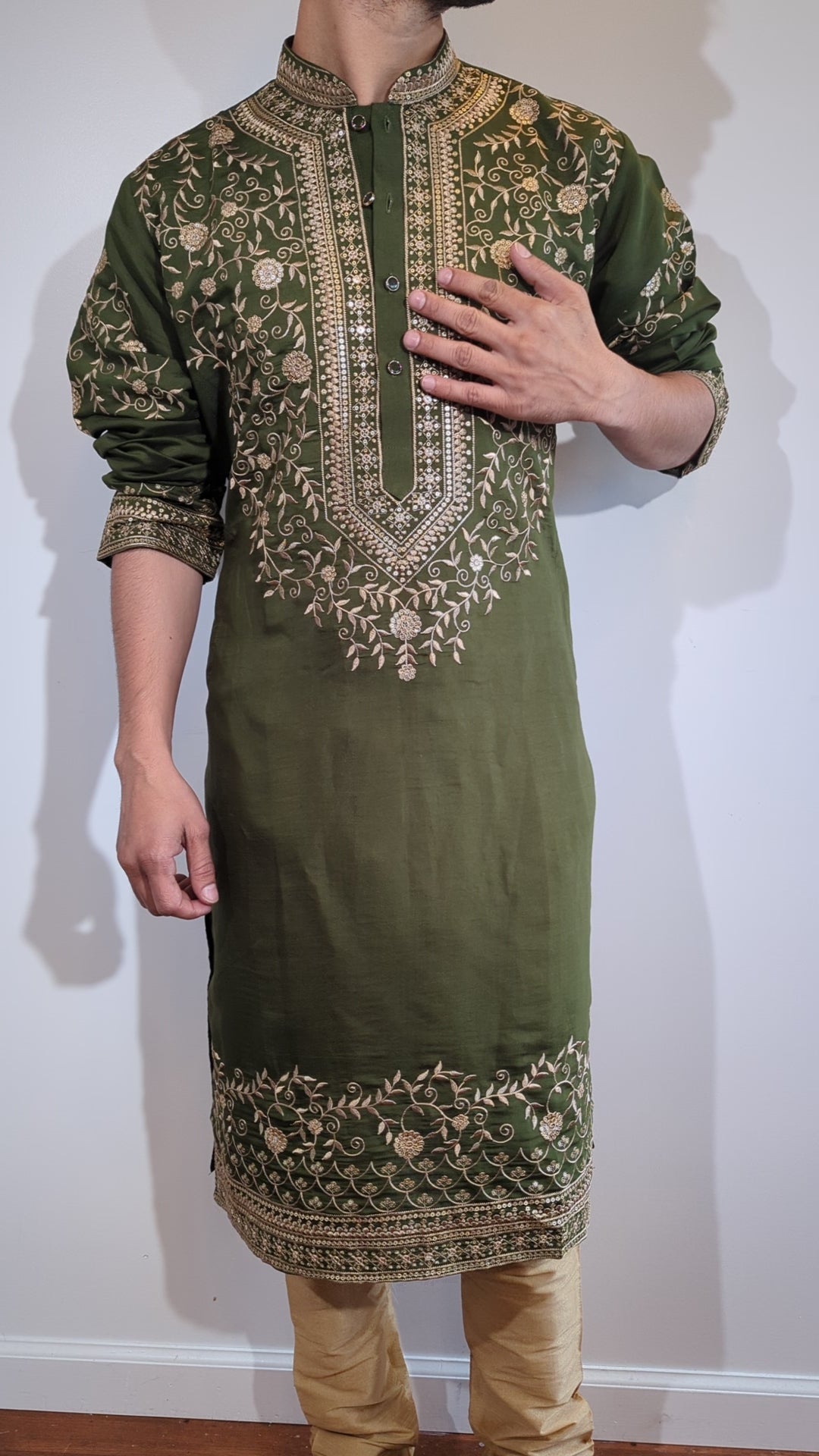 Olive Green Fancy Kurta