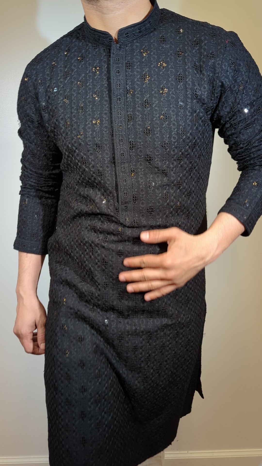 Black Chikankari Kurta