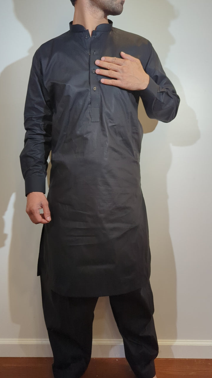 Black Pathani Kurta